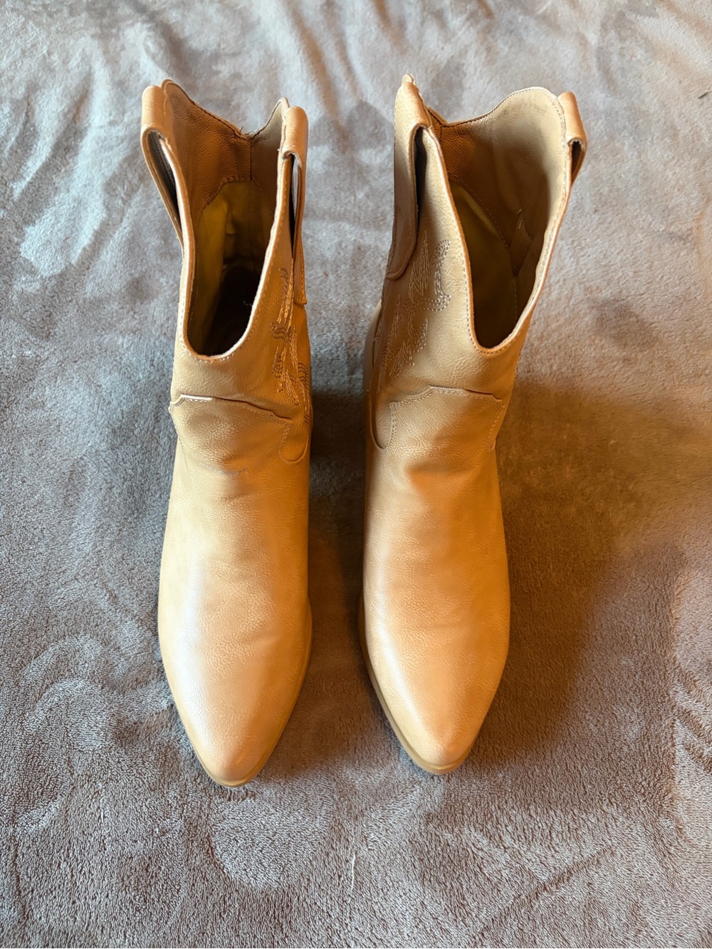 Billini Camel Pointed-Toe Ankle Booties